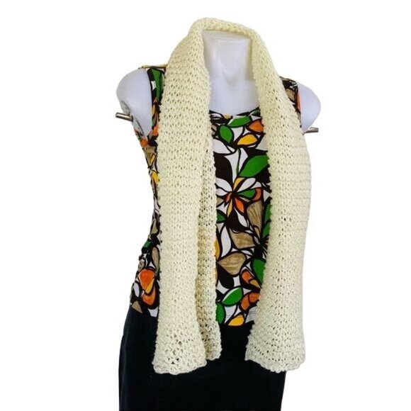 Handmade Large Loose Knit Scarf One Size - Picture 3 of 4